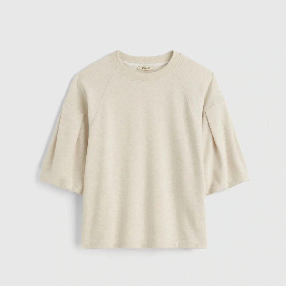 NWT Madewell Women's Puff-Sleeve Sweatshirt Tee Sz M Fall - Picture 6 of 9